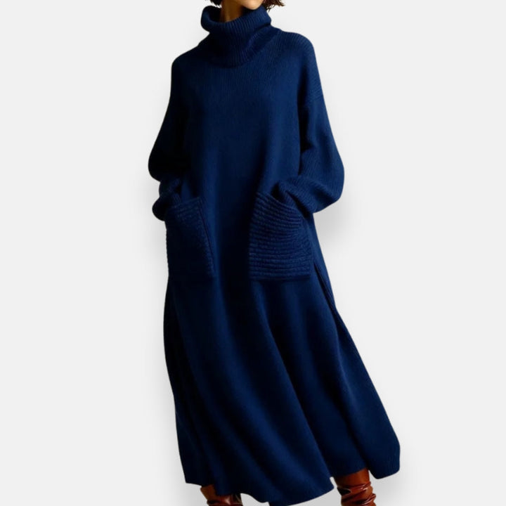 Xylia | Gebreide Jurk met Col