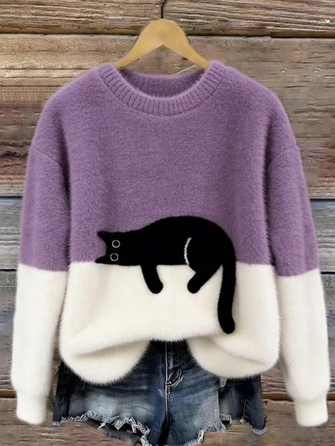Luna | Dames Sweatshirt met Kattenpatroon