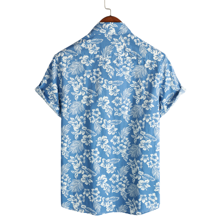 Hawaïblouse met korte mouwen en bloemenpatroon