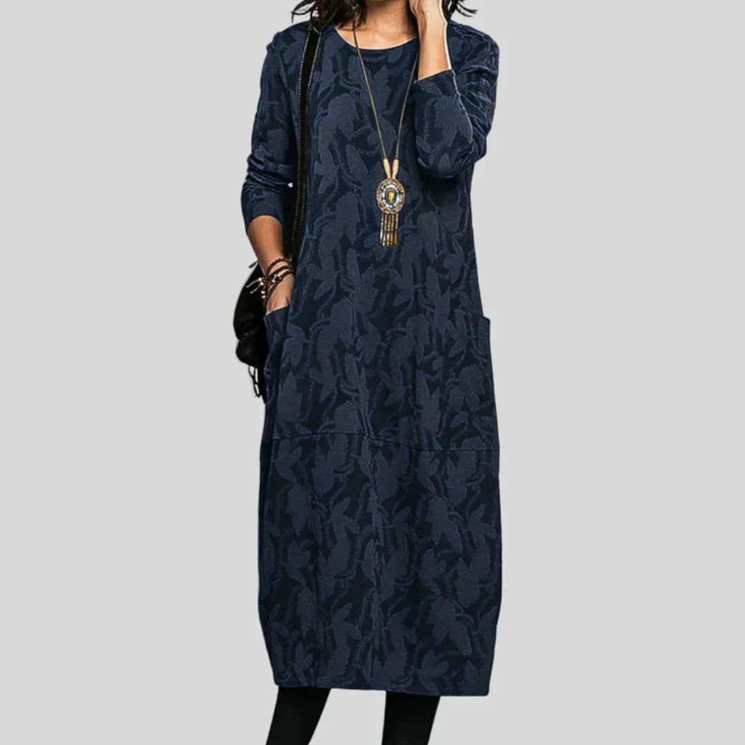 Solveig™ - Midi-jurk met structuur en patroon