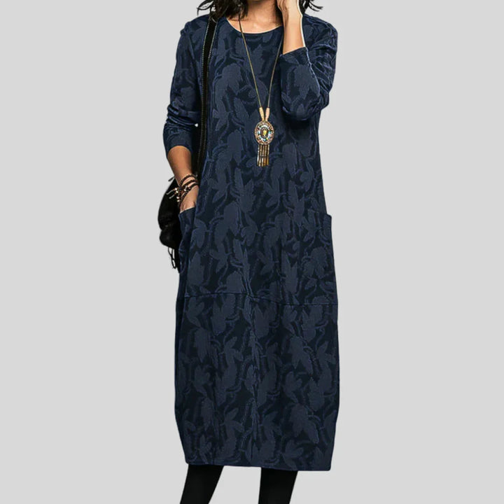 Solveig™ - Midi-jurk met structuur en patroon