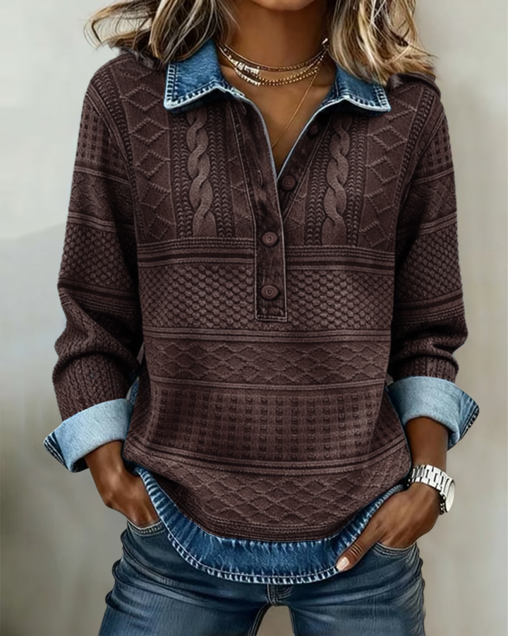 Livia – Top met kraag en knoopsluiting