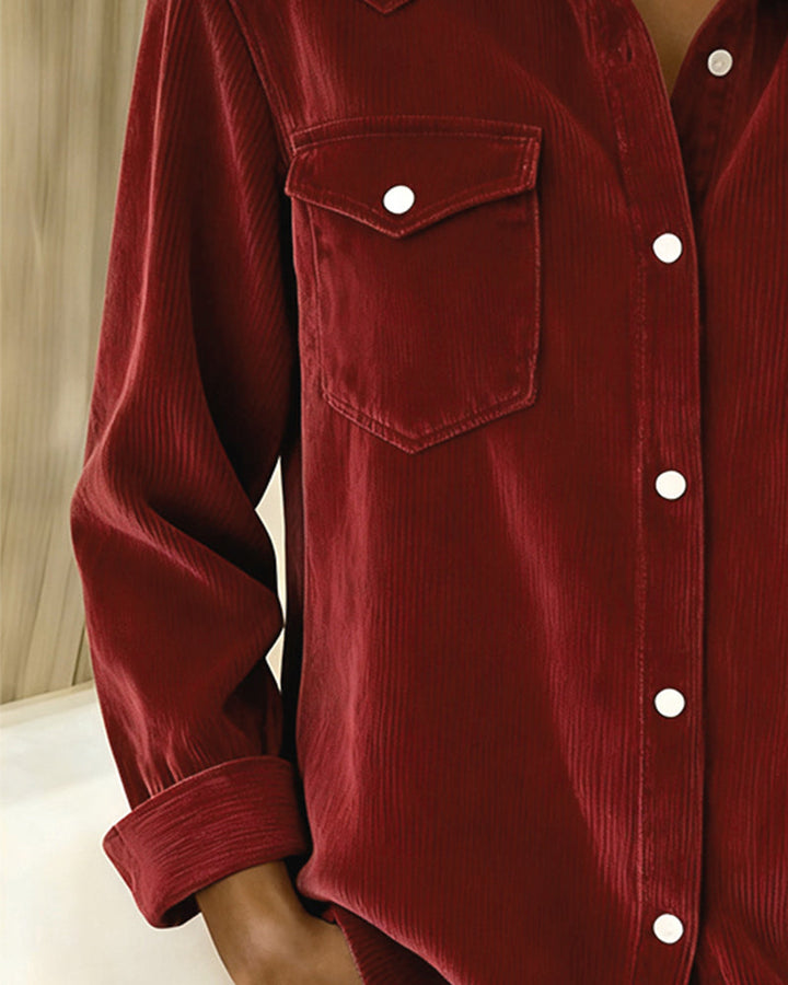 Modieuze Blouse met Revers en Knopen