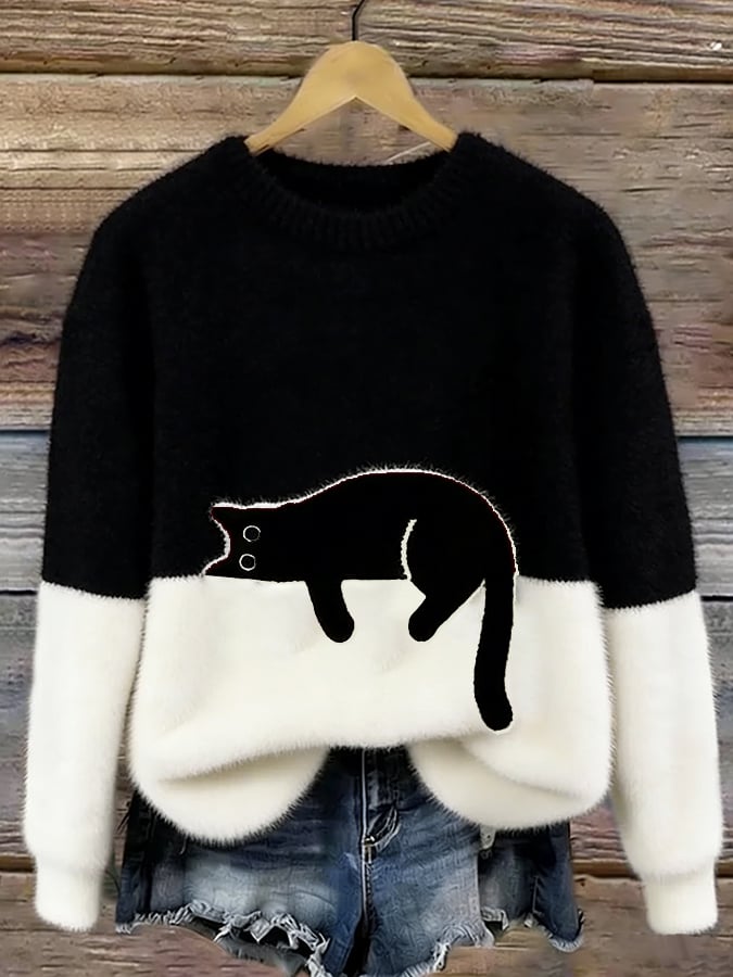 Luna | Dames Sweatshirt met Kattenpatroon