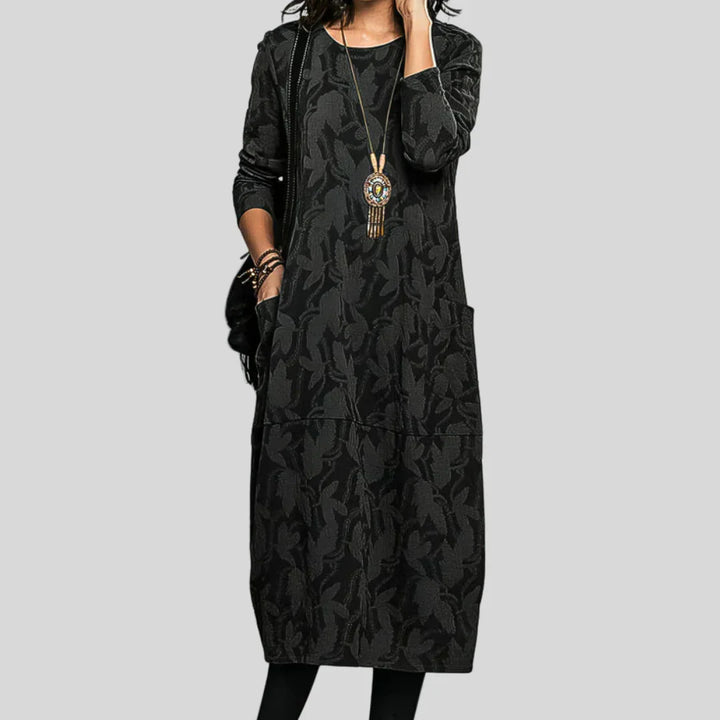 Solveig™ - Midi-jurk met structuur en patroon