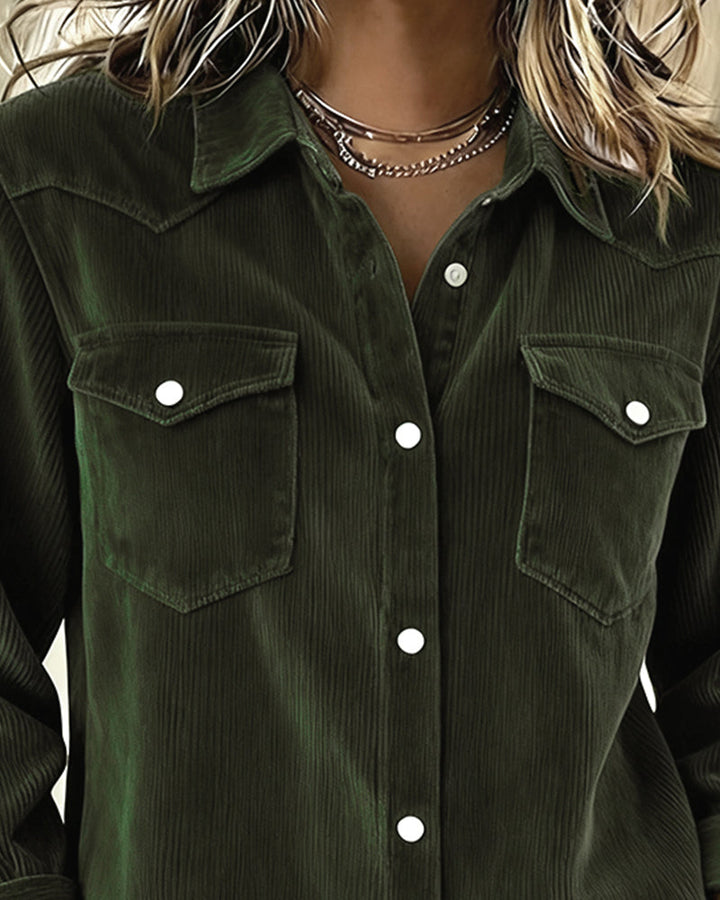 Modieuze Blouse met Revers en Knopen