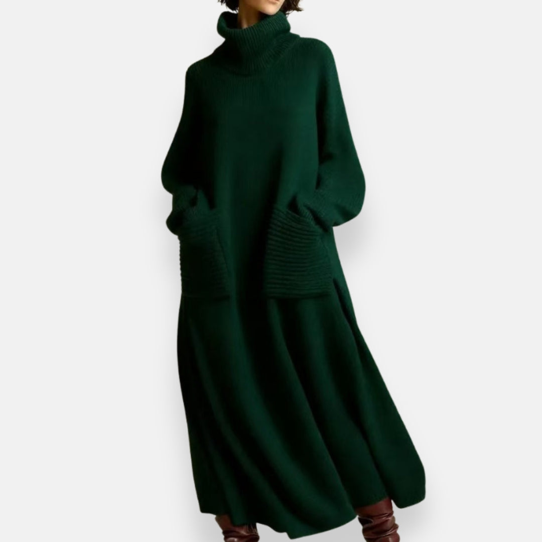 Xylia | Gebreide Jurk met Col