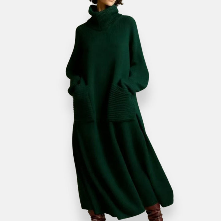 Xylia | Gebreide Jurk met Col