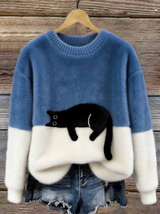Luna | Dames Sweatshirt met Kattenpatroon