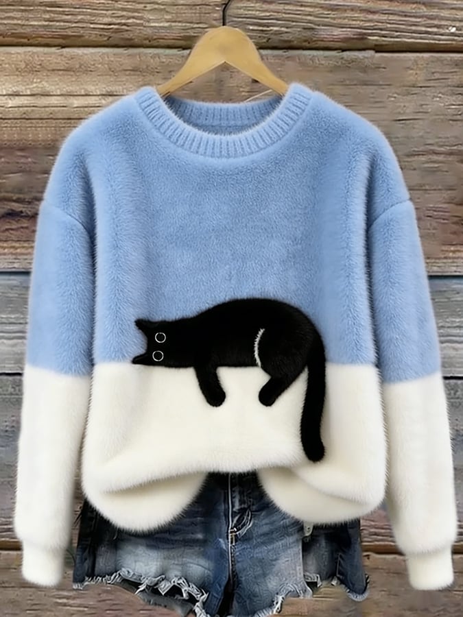 Luna | Dames Sweatshirt met Kattenpatroon