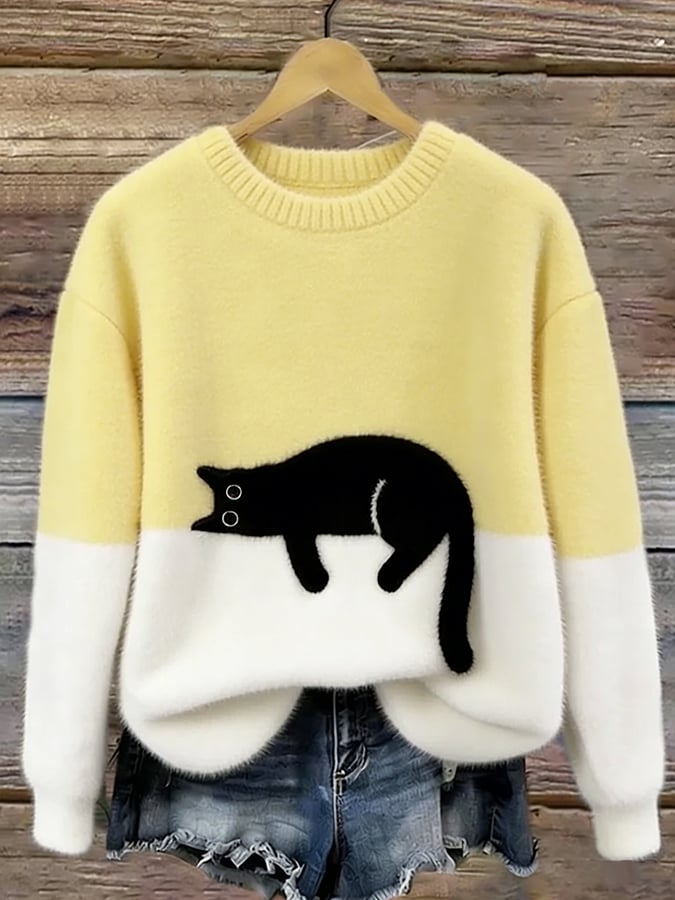 Luna | Dames Sweatshirt met Kattenpatroon