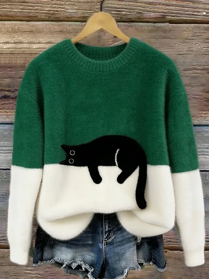 Luna | Dames Sweatshirt met Kattenpatroon