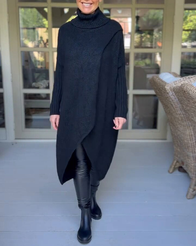 Trui met hoge hals en lange mouwen