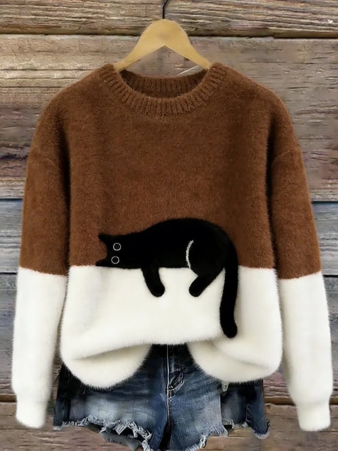 Luna | Dames Sweatshirt met Kattenpatroon