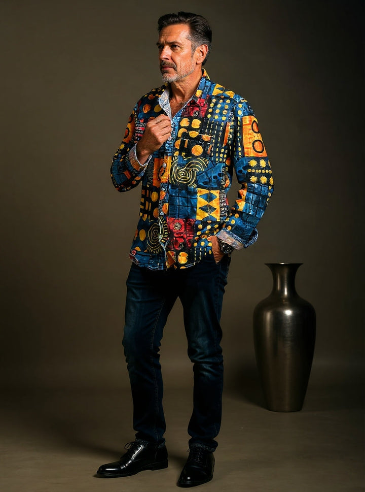 Frankie | Heren Kleurrijk Geometrisch Overhemd