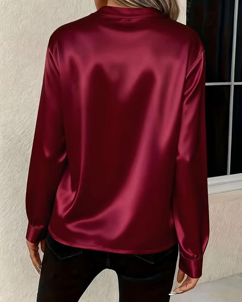 Asta™ – Elegante V-hals Lange Mouwen Top