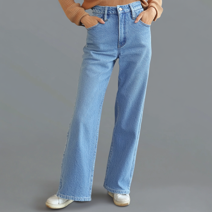 Blauwe Rechte Spijkerbroek