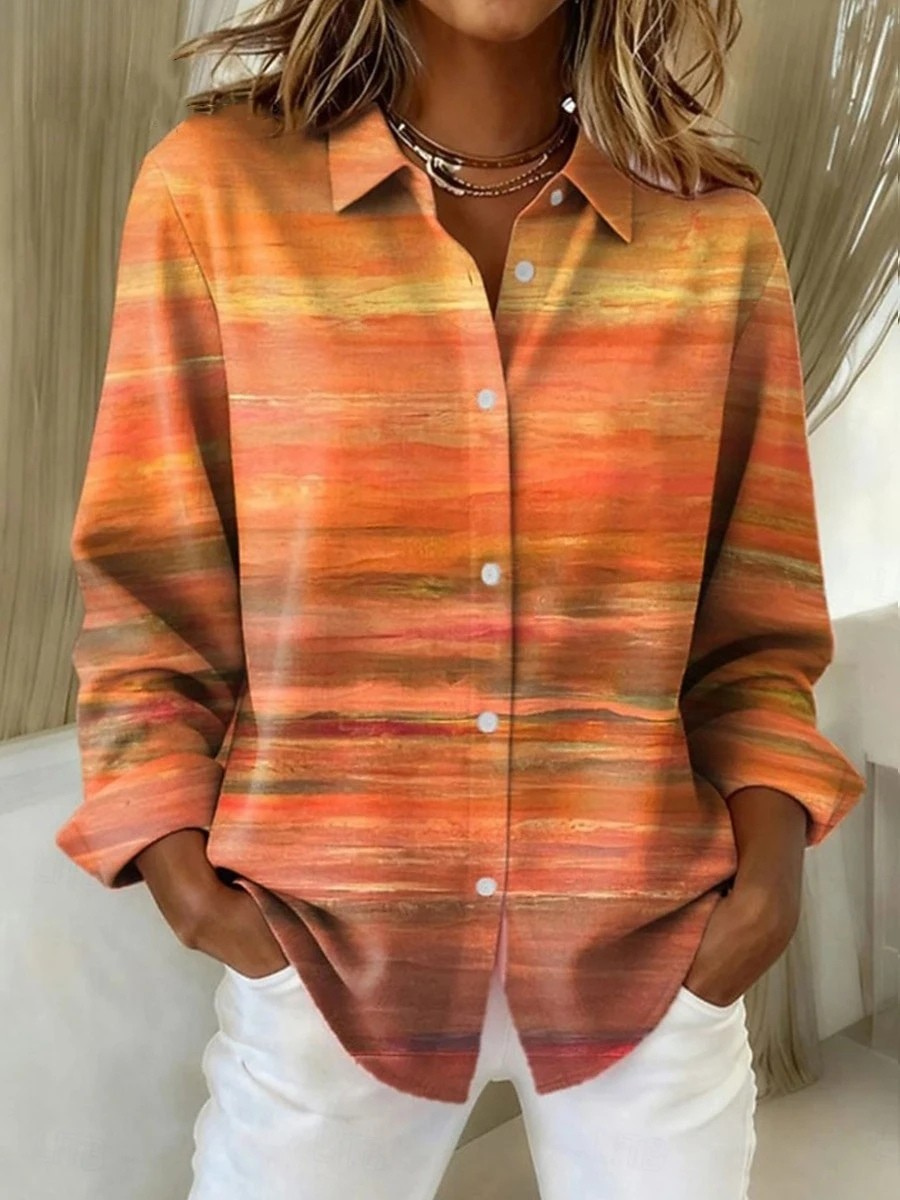 Geruite Damesblouse met Lange Mouwen