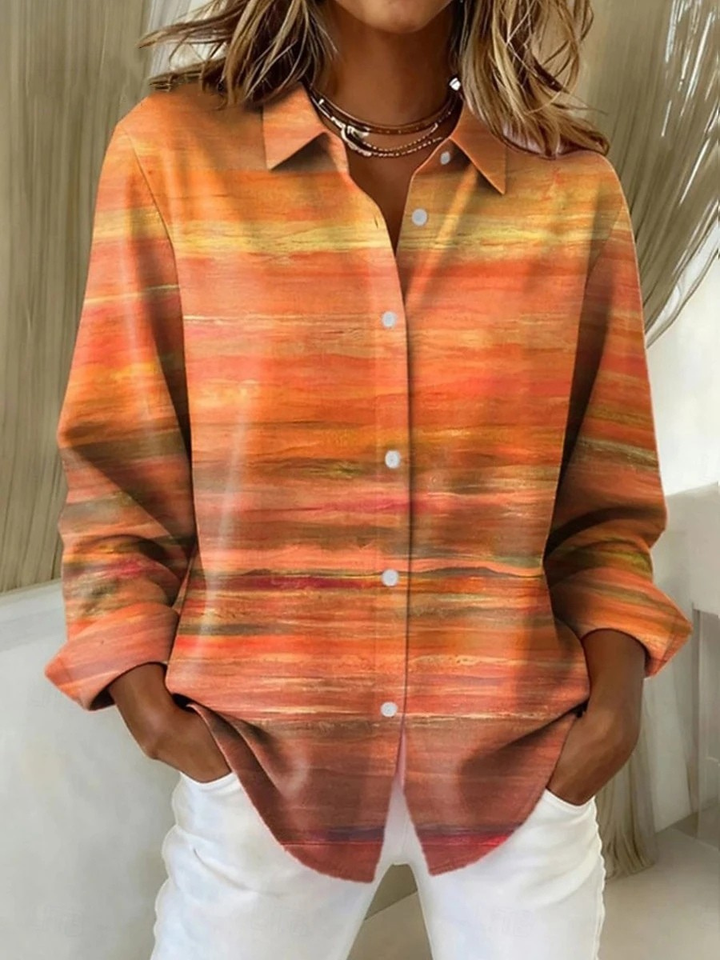 Geruite Damesblouse met Lange Mouwen