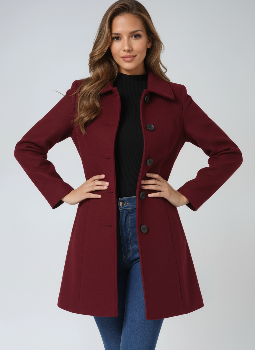 Josephine | Dames Enkele Knopen Winter Trenchcoat