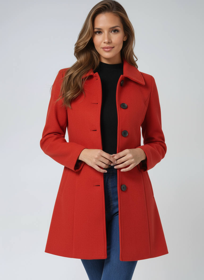 Josephine | Dames Enkele Knopen Winter Trenchcoat