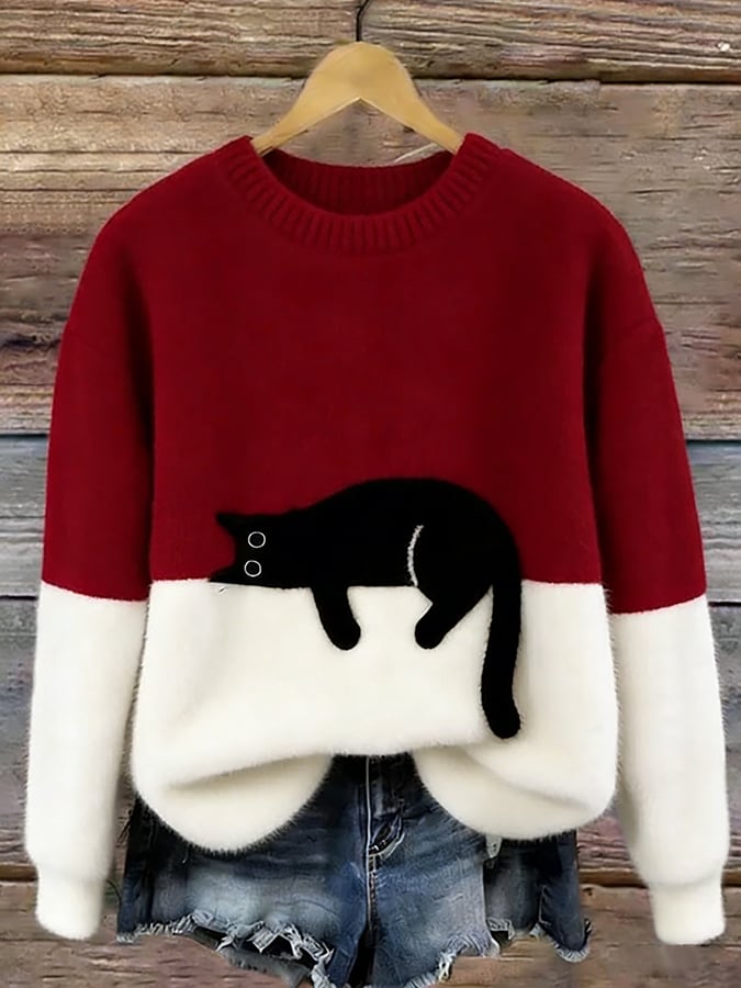 Luna | Dames Sweatshirt met Kattenpatroon