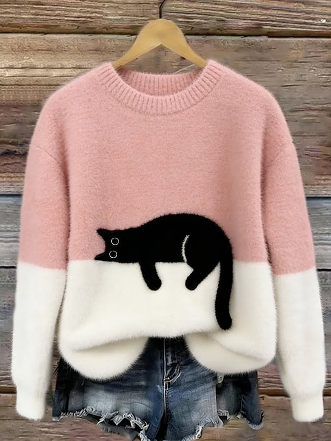 Luna | Dames Sweatshirt met Kattenpatroon