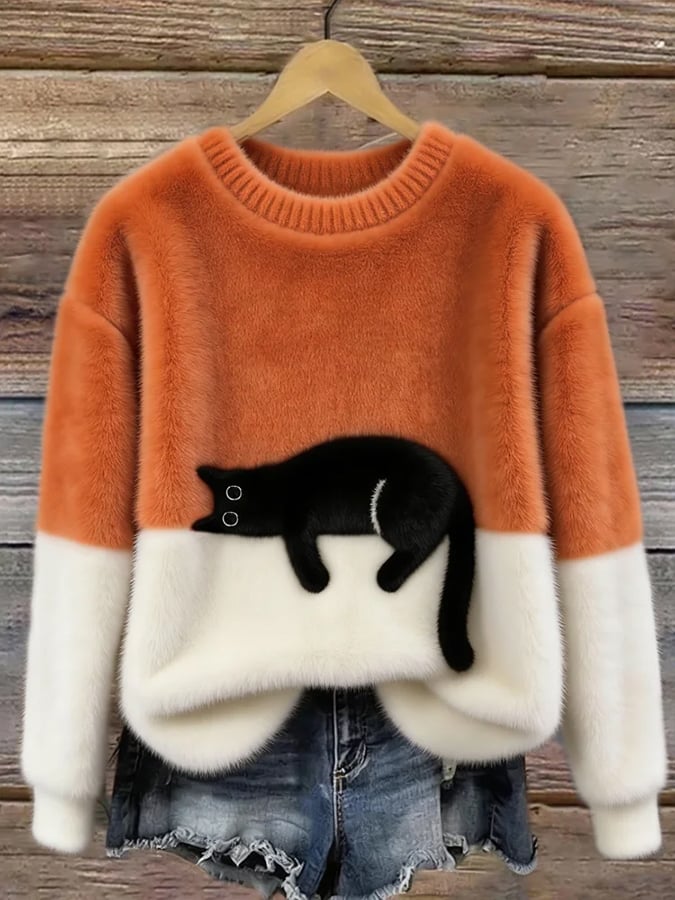 Luna | Dames Sweatshirt met Kattenpatroon